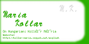 maria kollar business card